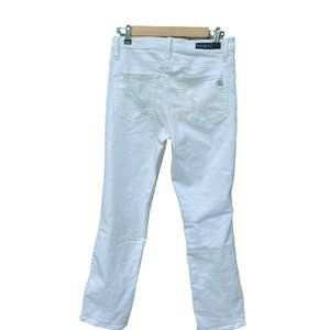 Rock & Republic Distressed White Denim Kendall Midrise Stretch Jeans coastal